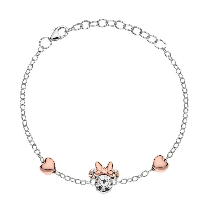 DISNEY Βραχιόλι Παιδικό Από Δίχρωμο Ασήμι Minnie Mouse BS00033TRWL-55.CS