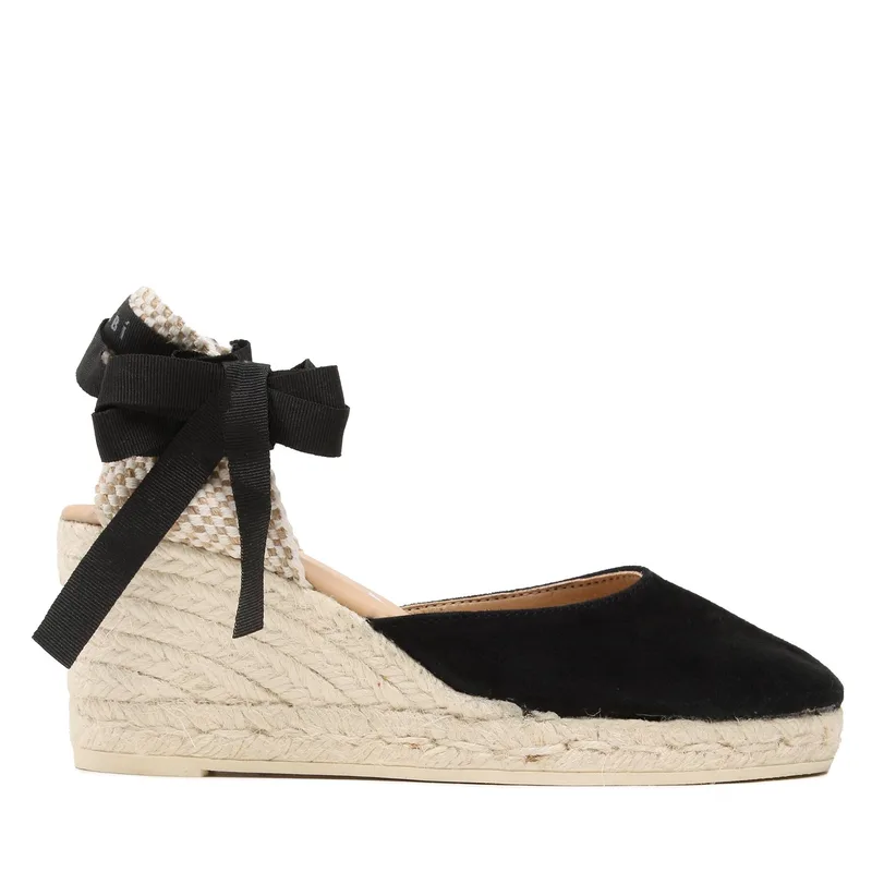 Εσπαντρίγιες Manebi Soft Suede Low Wedge Espadrilles K 1.0 WL Μαύρο