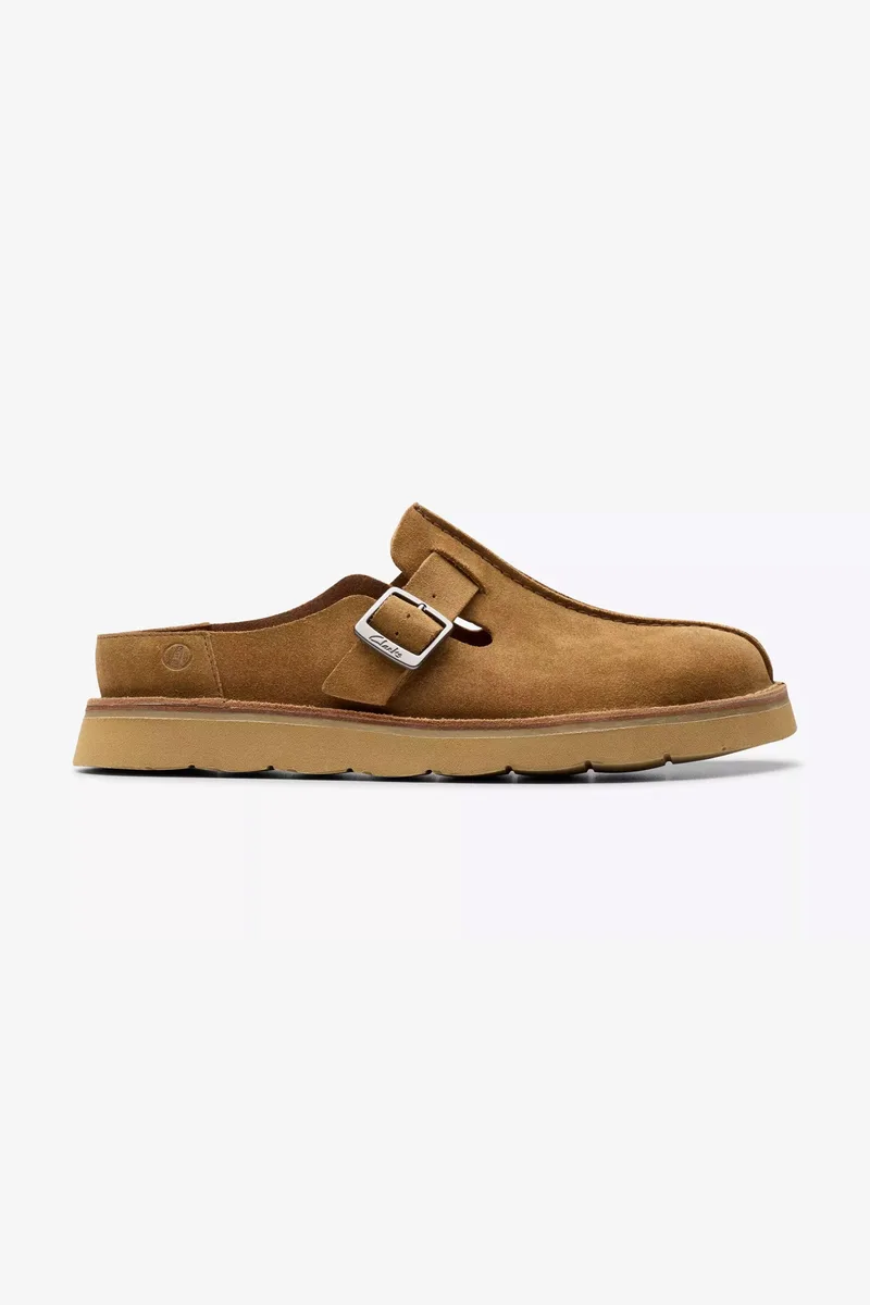 Clarks ανδρικά suede σανδάλια "Solsbury Mule" - 26180881 Καφέ