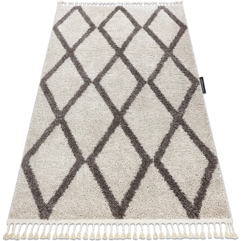 Χαλιά Rugsx Χαλί BERBER TROIK κρέμα Φράντζα Β 200x290 cm