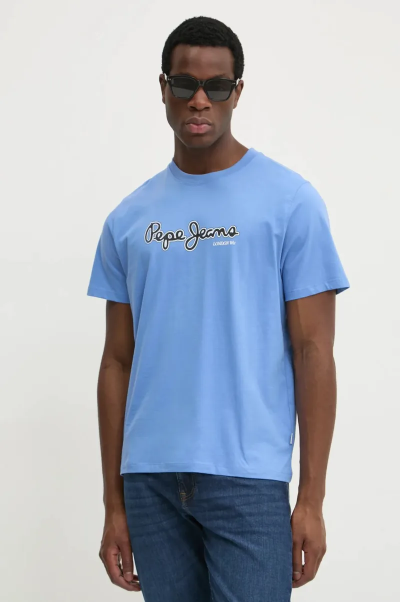 Pepe Jeans Ανδρική Μπλούζα T-Shirt Dorian PM509721-807 Μπλε