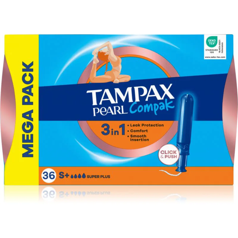 Tampax Pearl Compak Super Plus ταμπόν με εφαρμοστή 36 τμχ