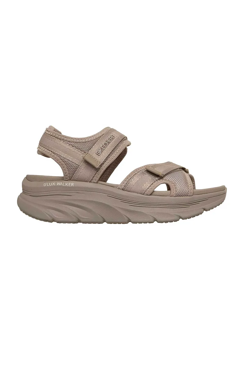 Skechers γυναικεία πέδιλα με velcro "D'Lux Walker Sandal - Bold City" - 163585_TPE Μπεζ