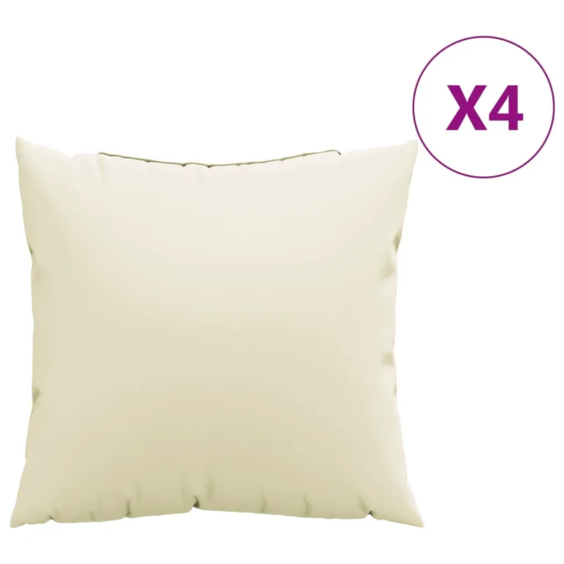 vidaXL Μαξιλάρια Διακοσμητικά 4 τεμ. Κρεμ 50 x 50 εκ. Υφασμάτινα