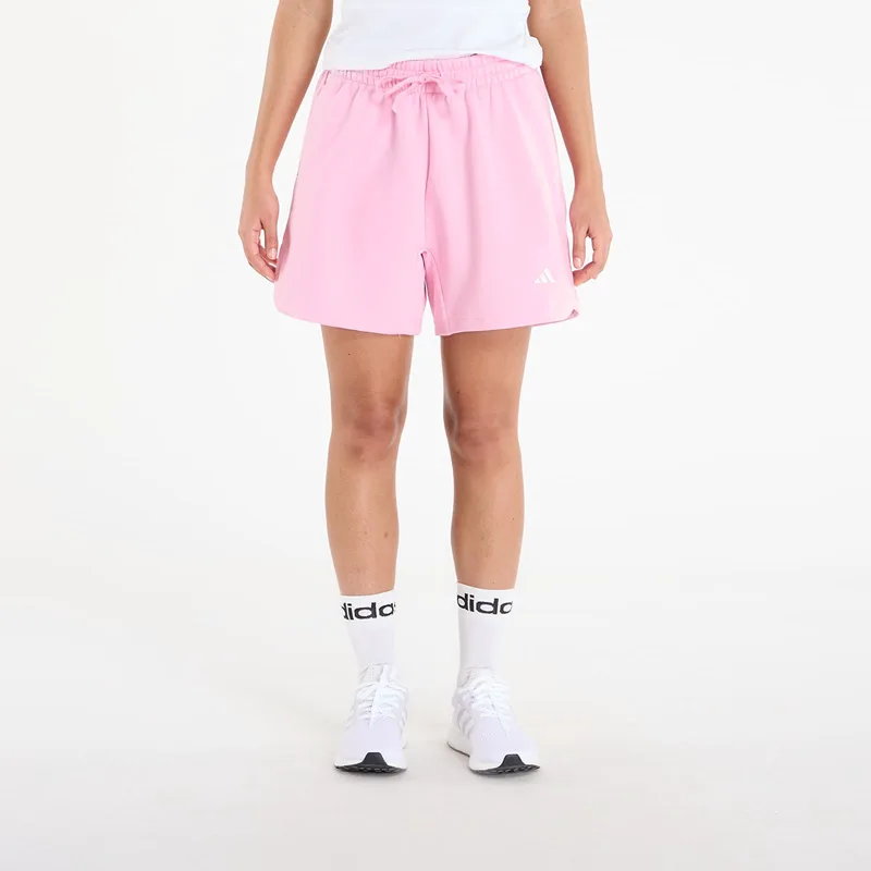 Σορτς adidas 3 Stripes Studio Fleece Loose Shorts True Ροζ L