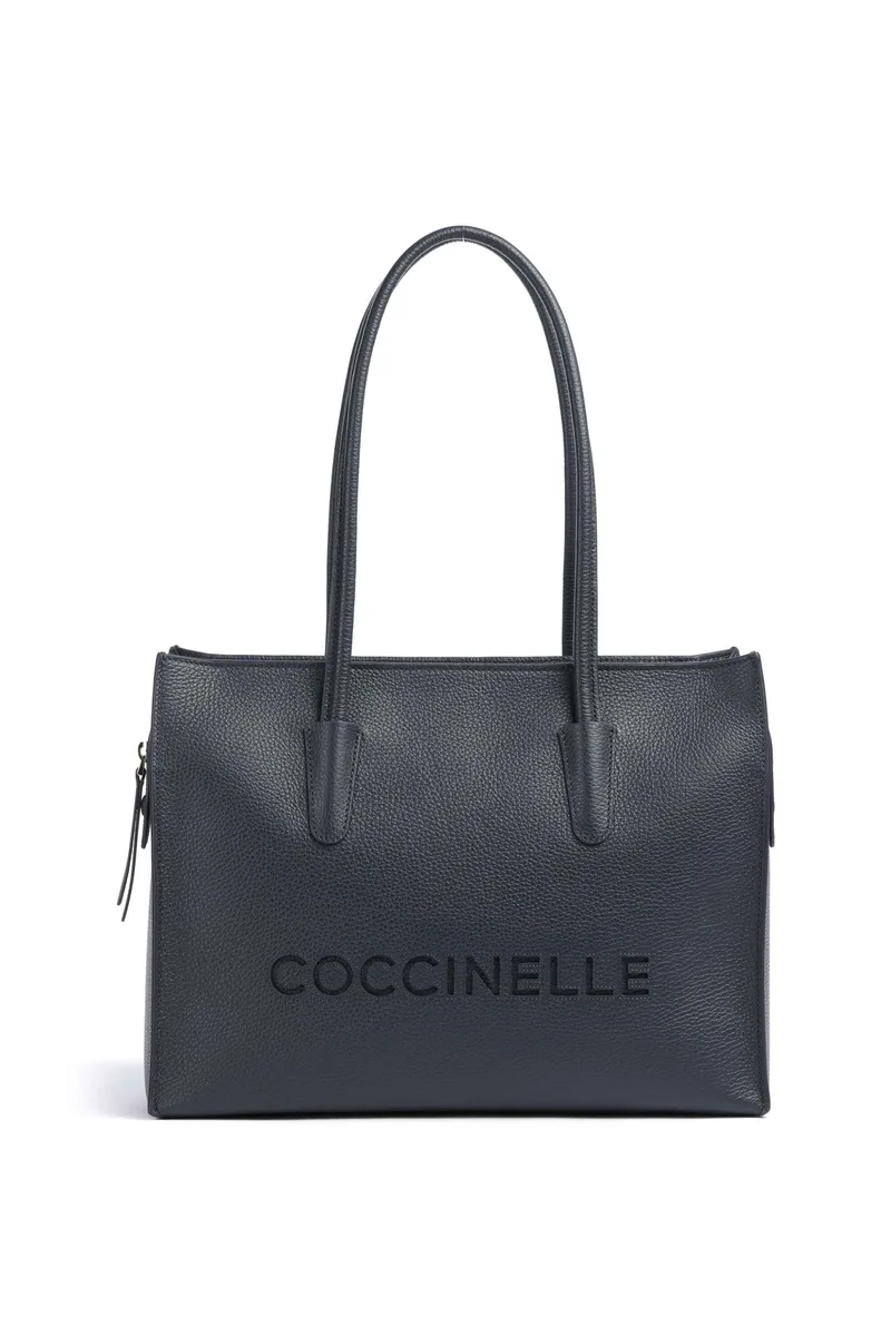 Coccinelle γυναικεία δερμάτινη τσάντα shopper "Myrtha" - E1UAK-110201 Μπλε Σκούρο