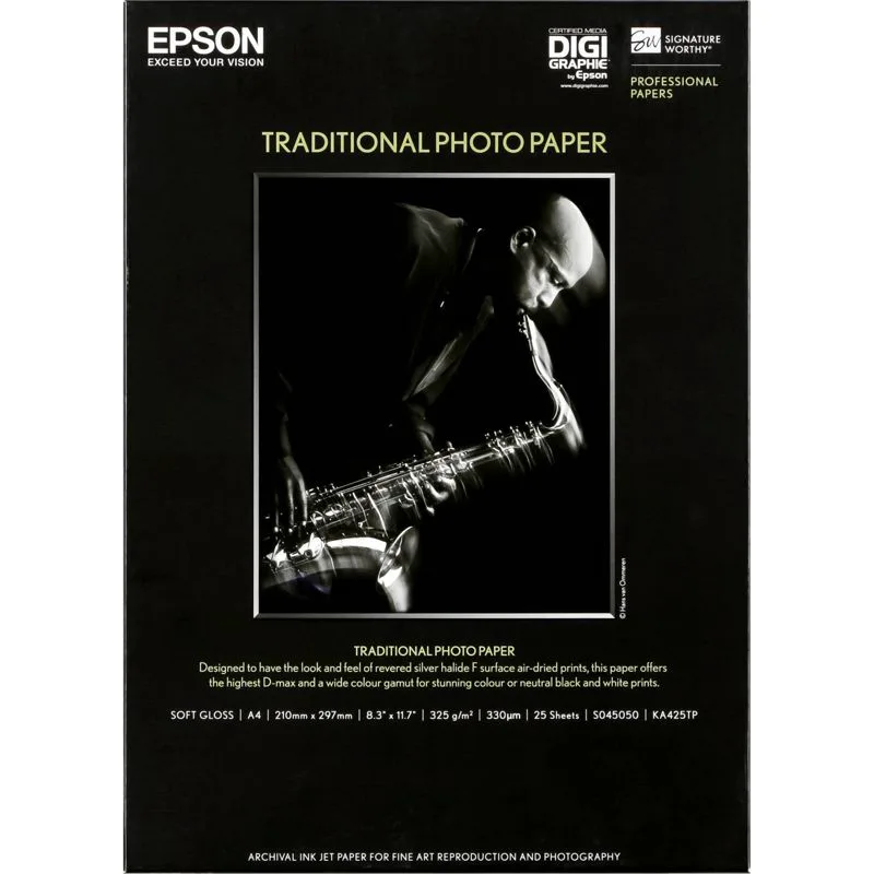 Epson Traditional Photo Paper semi gloss A 4, 25 sheets, 330 g