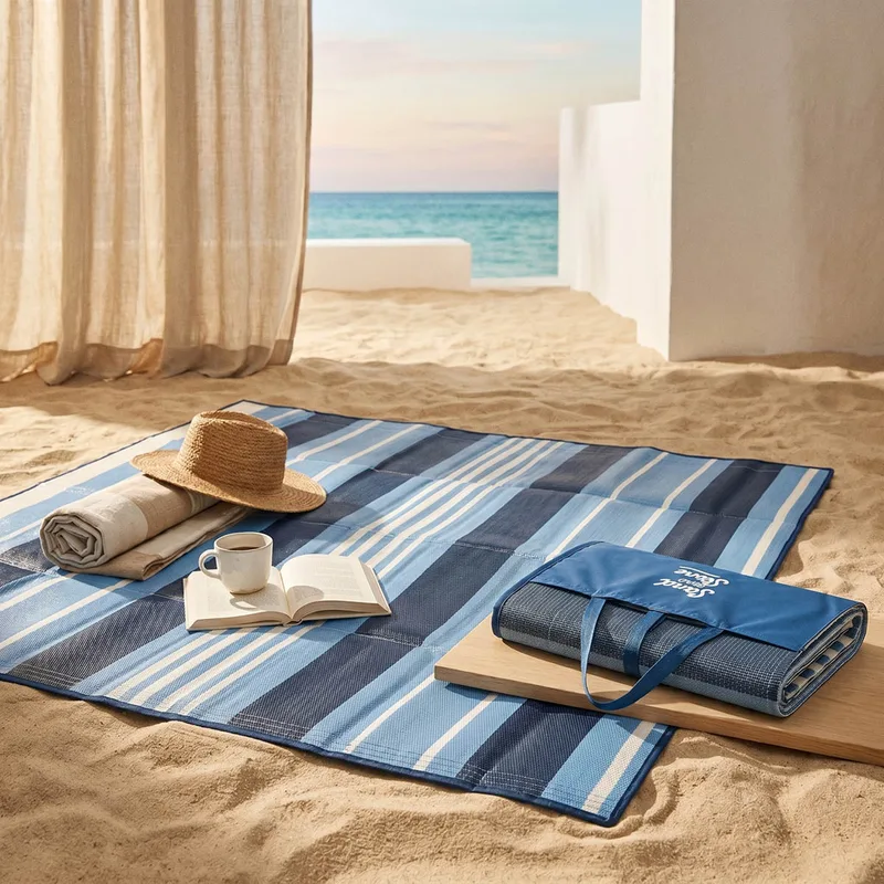 Ψάθα Παραλίας Πλαστική (150x180) Sand & Stone Blue