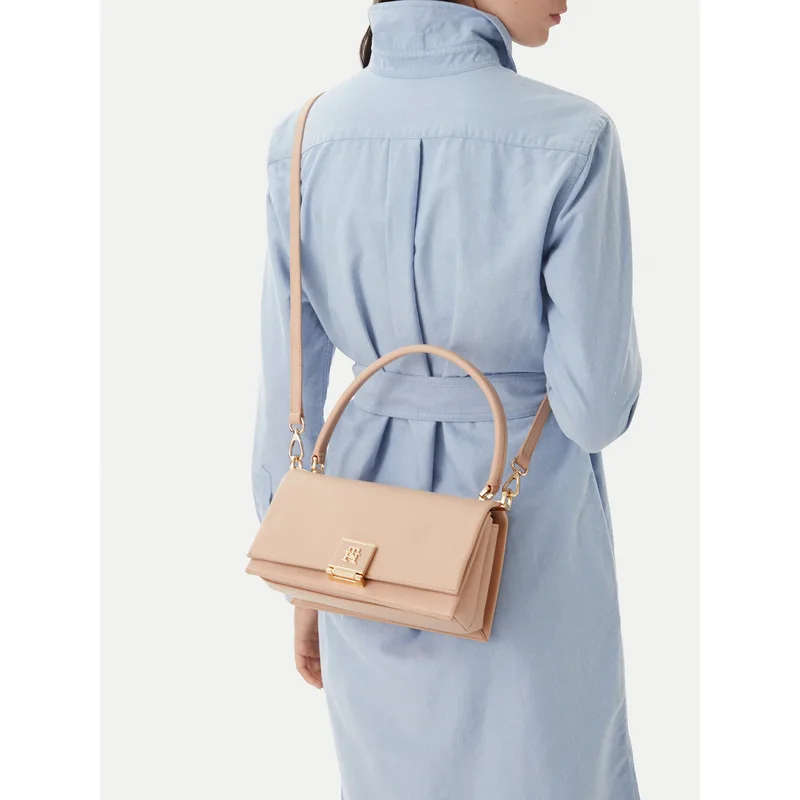 Τσάντα Tommy Hilfiger Th Monogram Pebble Grain Crossbody Bag AW0AW17216 Ροζ