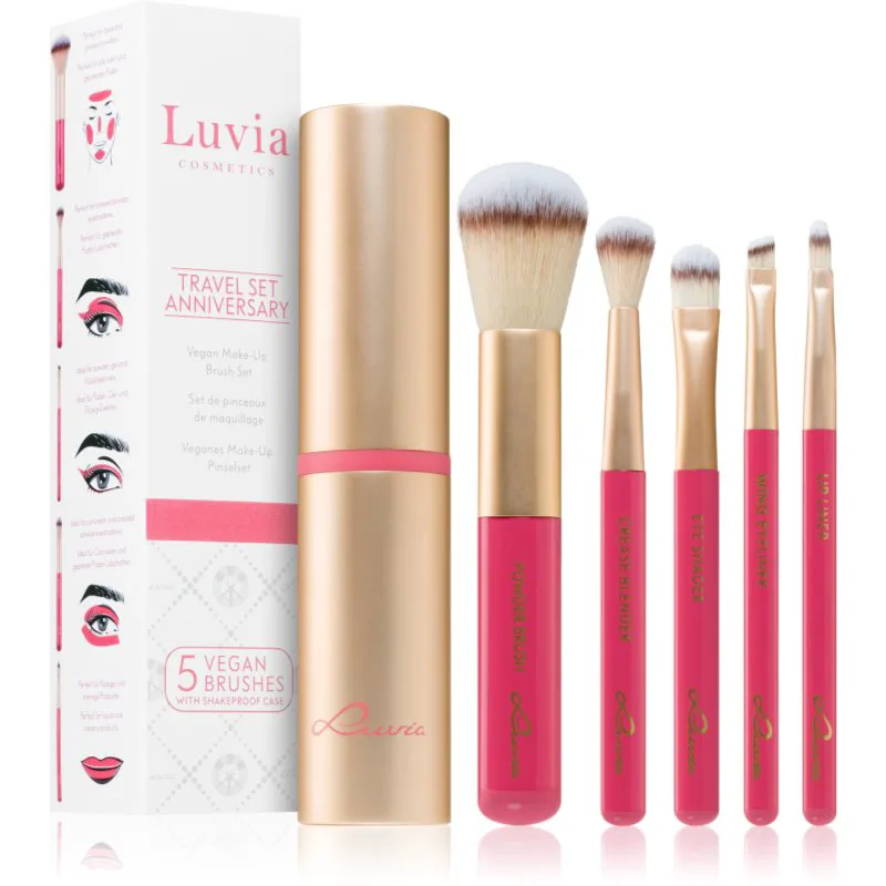 Luvia Cosmetics Prime Vegan Anniversary σετ με πινέλα με θήκη ταξιδιωτικό
