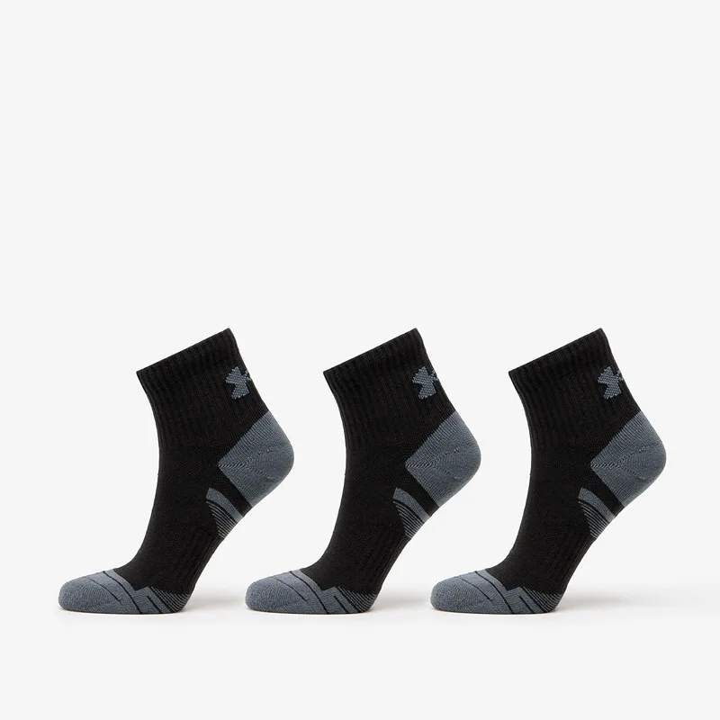Under Armour Performance Cotton 3-Pack QTR Socks Black XL