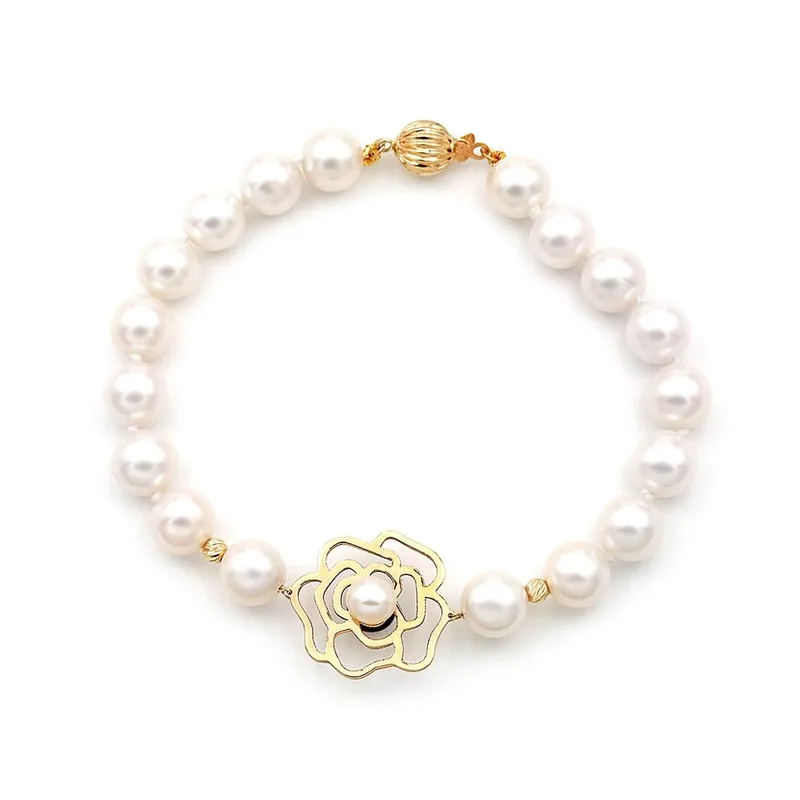 TBS Creations Βραχιόλι με μαργαριτάρια Fresh Water Pearl από χρυσό 14 καρατίων BSB113785