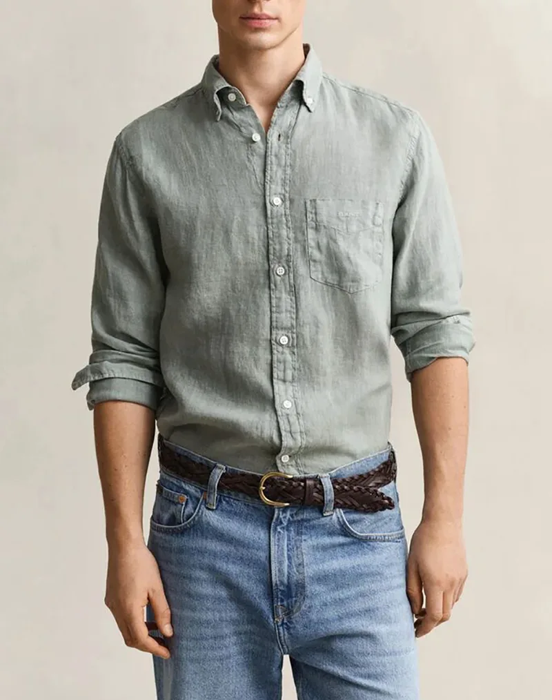 GANT ΠΟΥΚΑΜΙΣΟ ΜΜ REG GMNT DYED LINEN SHIRT 3G3240120-10 Mixed