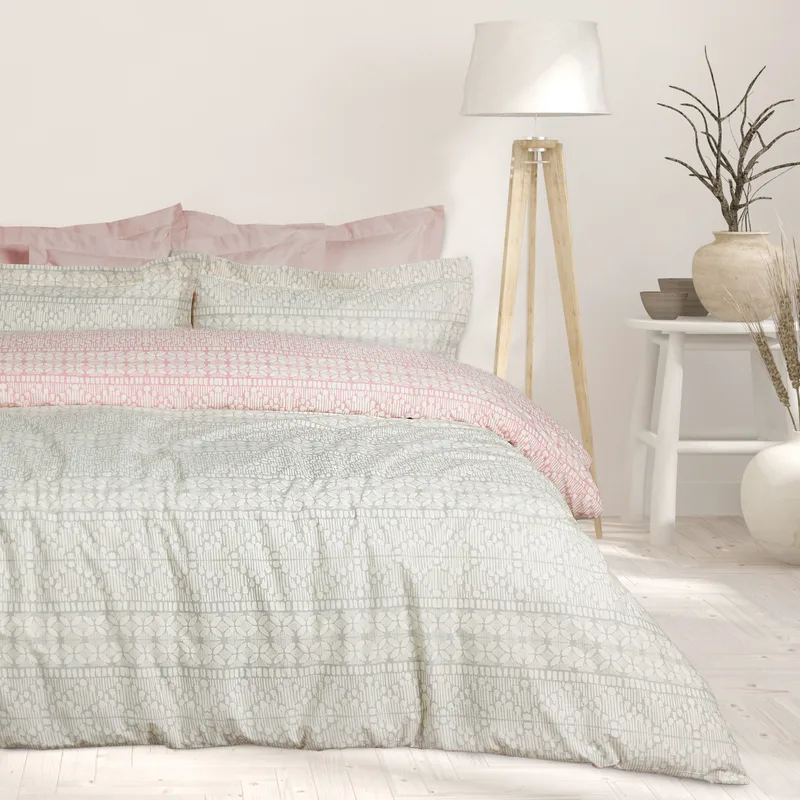 Σετ Σεντόνια King Size 4 Τεμαχίων Das Home 9674 Grey- Rose 260x280