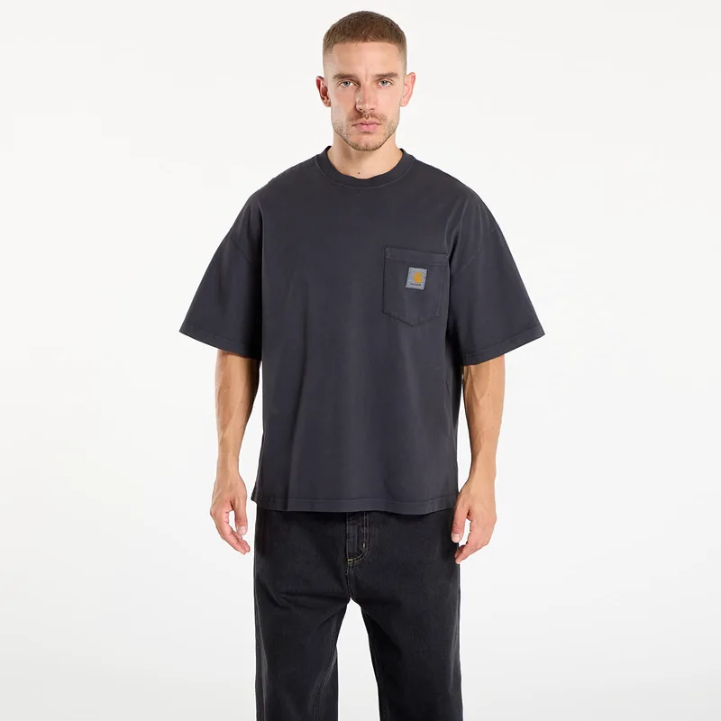 T-shirt Carhartt WIP S/S Hudson Pocket T-Shirt Black Chalk Wash S
