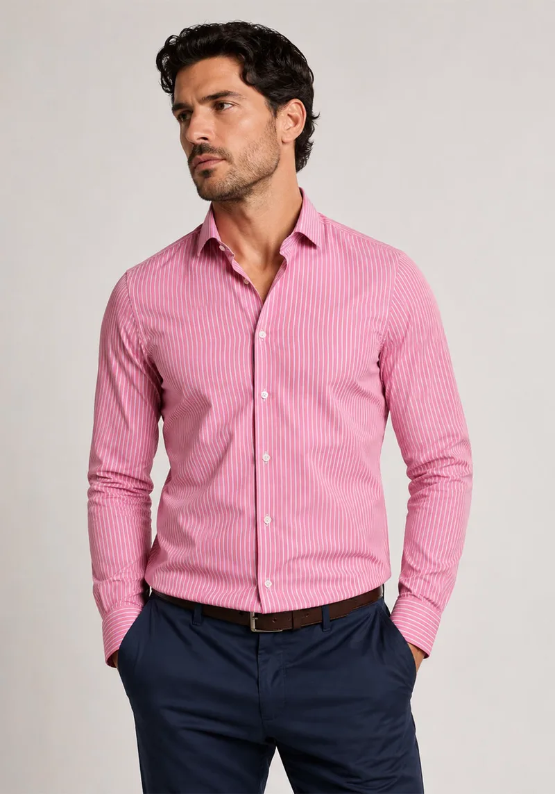 Trussardi Jeans Πουκάμισο Stripe - 524071 101 Ροζ