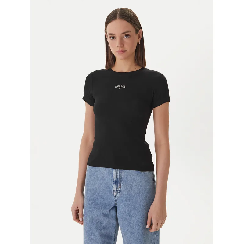 Guess Jeans T-Shirt W6GPZ3 KA0H1 Μαύρο Slim Fit