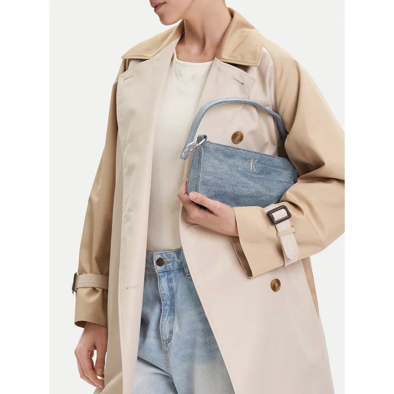 Τσάντα Calvin Klein Denim Shoulder Pouch W/Strap LV04F3217G Μπλε