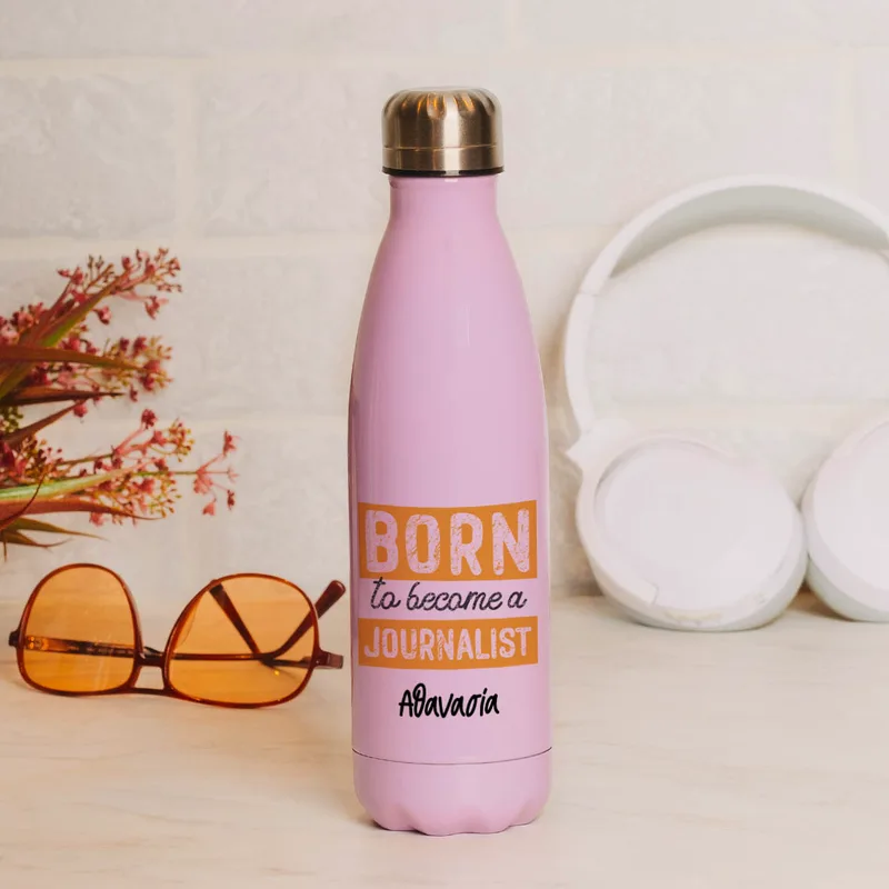 Born To Become a Journalist - Μπουκάλι Θερμός 500ml - Μωβ