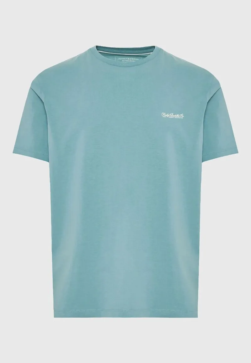 Funky Buddha Ανδρικό μονόχρωμο T-shirt - The basics collection FBM013-001-04 Μπλέ