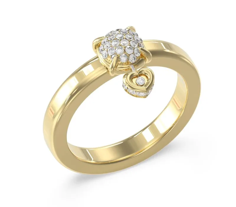 GUESS STEEL Δαχτυλίδι από Ανοξείδωτο ατσάλι Χρυσό JUBR05470JWYG/54