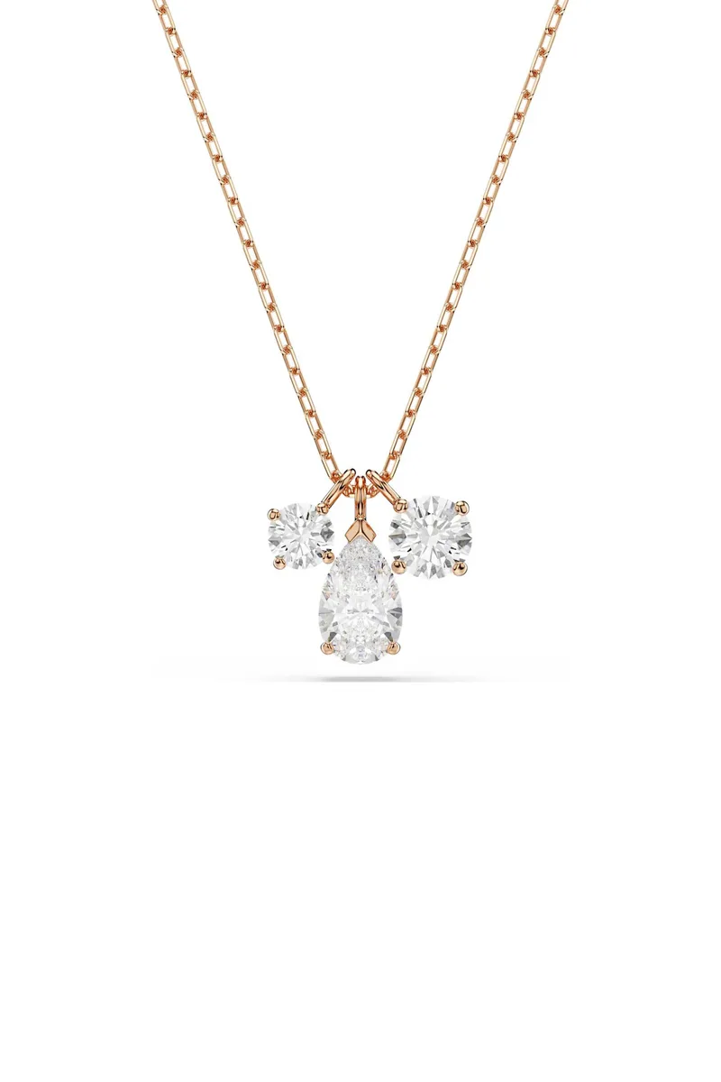 Swarovski γυναικείο μενταγιόν μίξη κοπών, λευκό, επιμετάλλωση σε ροζ χρυσαφί τόνο "Mesmera" - 5734245