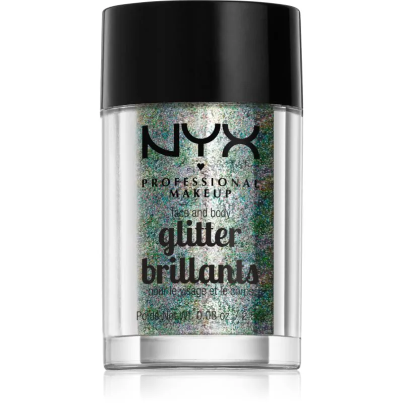 NYX Professional Makeup Face & Body Glitter Brillants Γκλίτερ για το σώμα και το πρόσωπο απόχρωση 06 Crystal 2.5 γρ