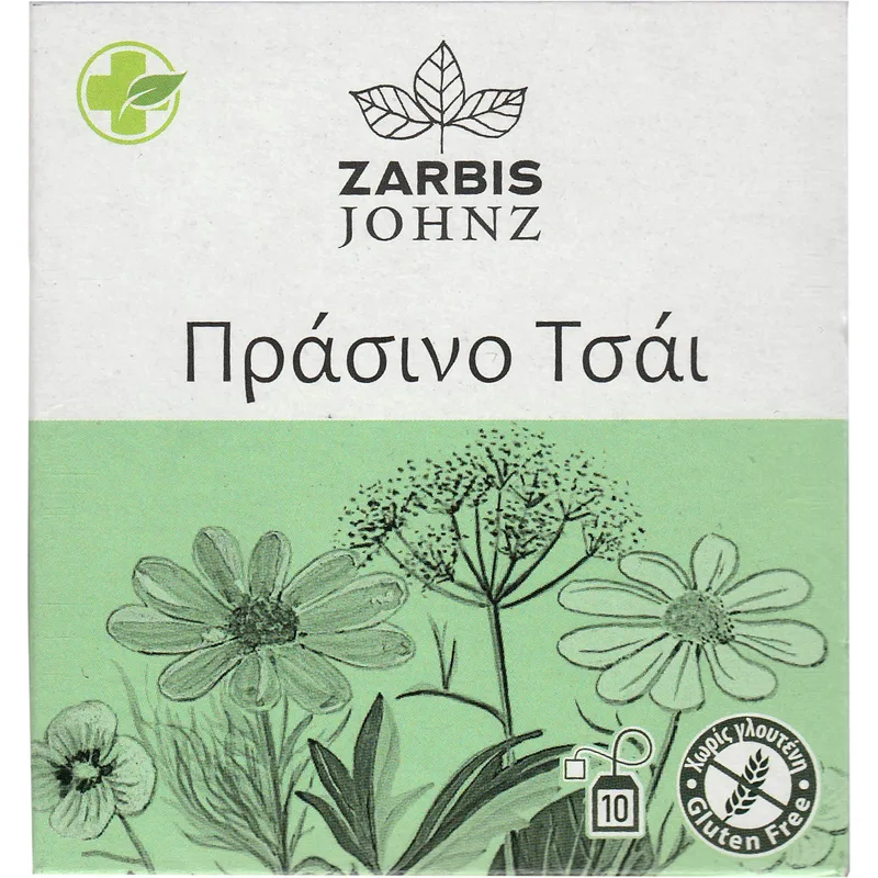 Zarbis Johnz Green Tea Ρόφημα Πράσινο Τσάι σε Εμβαπτιζόμενα Φακελάκια 10 Τεμάχια (10 Φακελάκια x 1.2g)