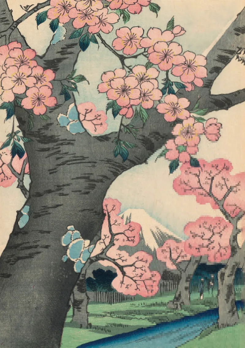Κάρτα ευχών Canns Down Press: Toto Koganei sakura (Utagawa Hiroshige I)