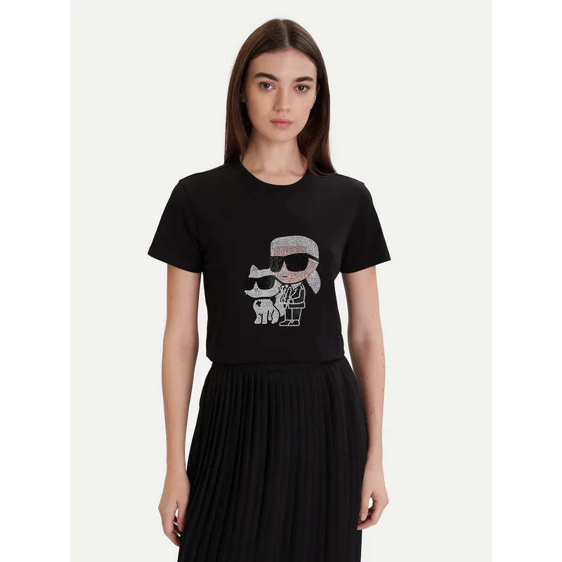 KARL LAGERFELD T-Shirt A1W17131 Μαύρο Regular Fit