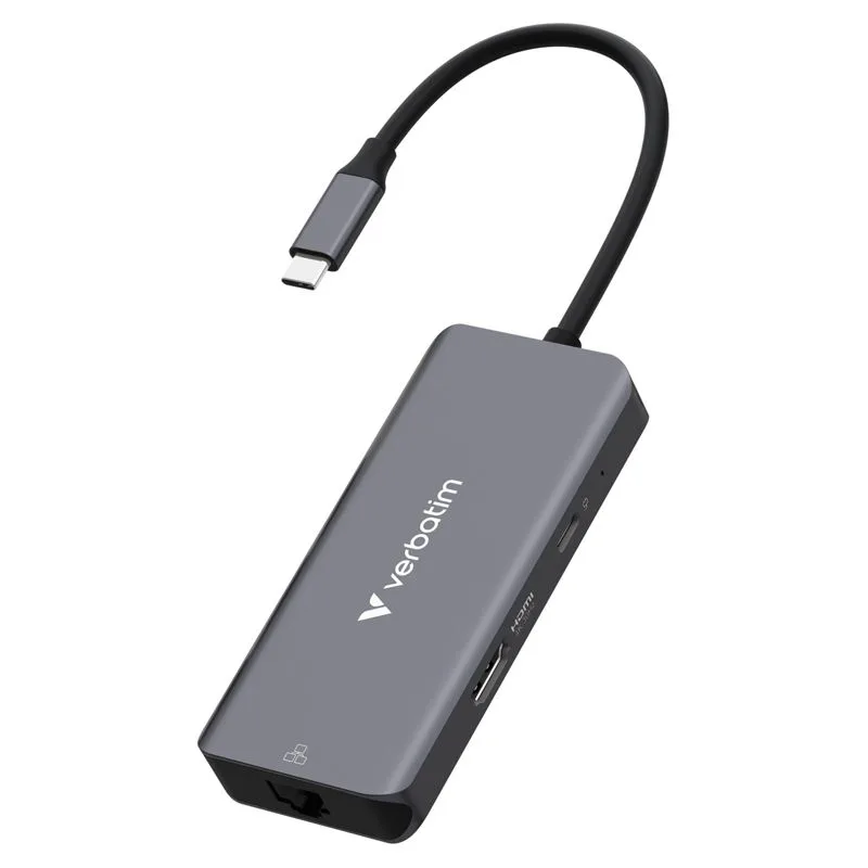 Verbatim Βάση Πολυθύρας USB-C με 6 Θύρες και RJ45 Μοντέλο 32157