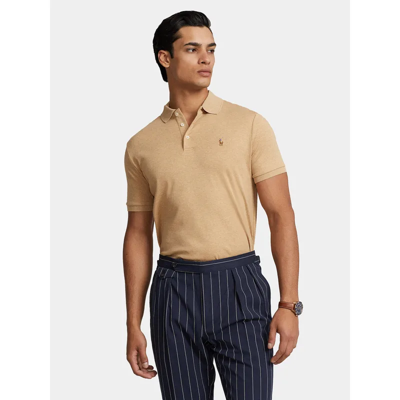 Polo Ralph Lauren Polo 710704319086 Μπεζ Custom Slim Fit