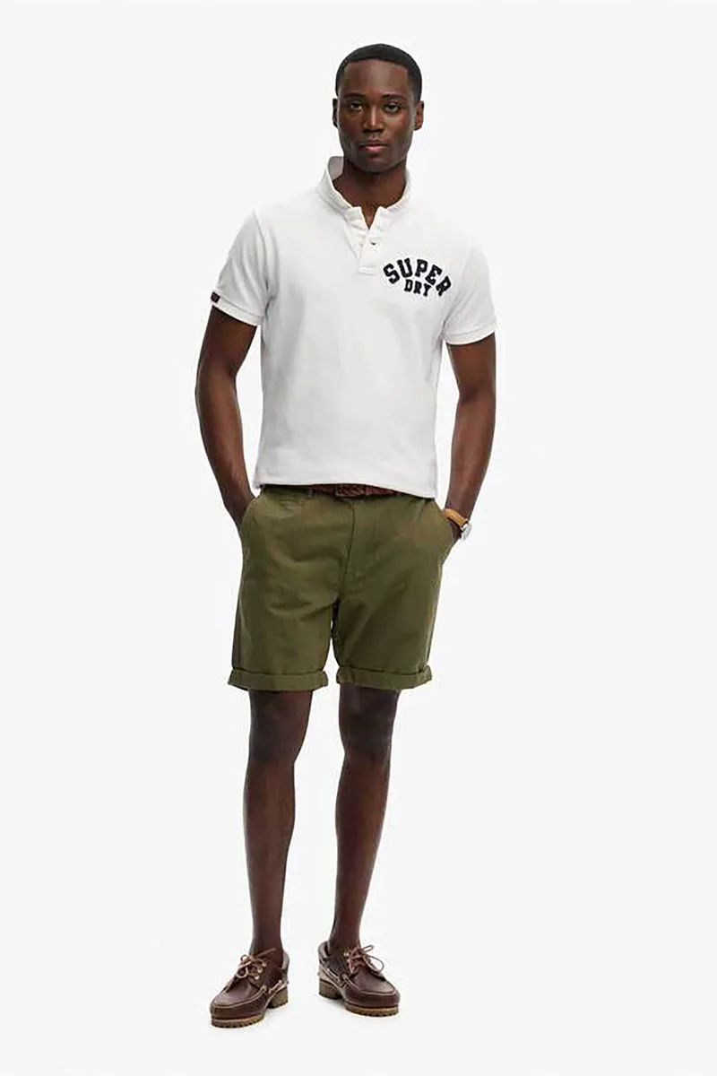 Superdry ανδρική βερμούδα chino Straight Fit "Premium Textured" - M7110487A Λαδί