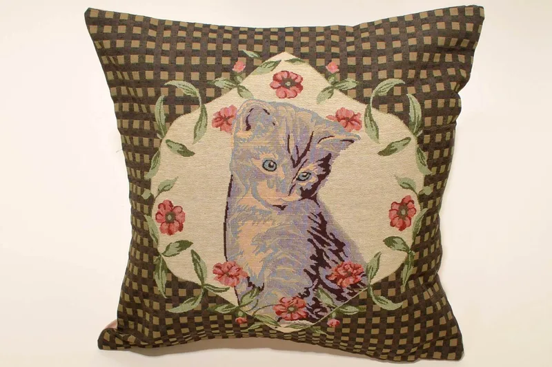 Μαξιλαροθήκη Διακόσμησης Silk Fashion Roses Cat 45x45
