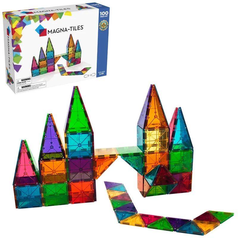 Μαγνητικό Παιχνίδι Κατασκευών Magna-Tiles Clear Colors 100 Set