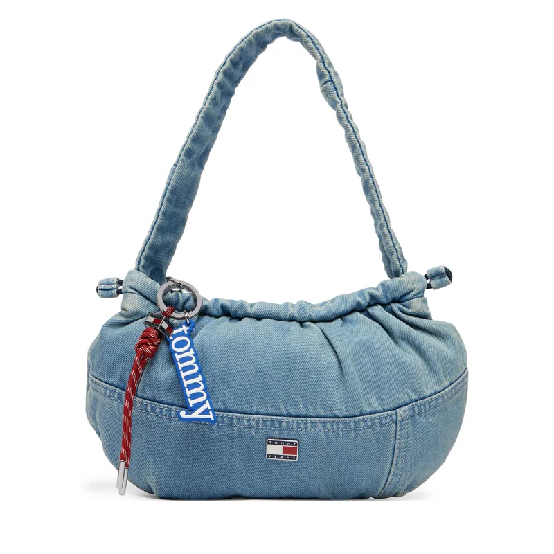 Τσάντα Tommy Jeans Tjw Icon Charms Denim Shlder Bag AW0AW18883 Μπλε