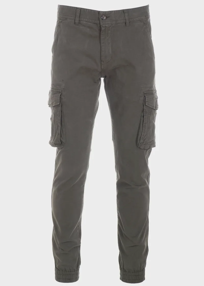 Ανδρικό παντελόνι cargo πίσω τσέπες office.Casual Style ΧΑΚΙ
