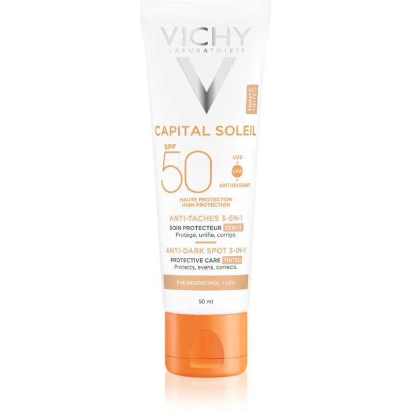 Vichy Capital Soleil 3 σε 1 με χρώμα κατά των κηλίδων SPF 50 Tinted 50 ml