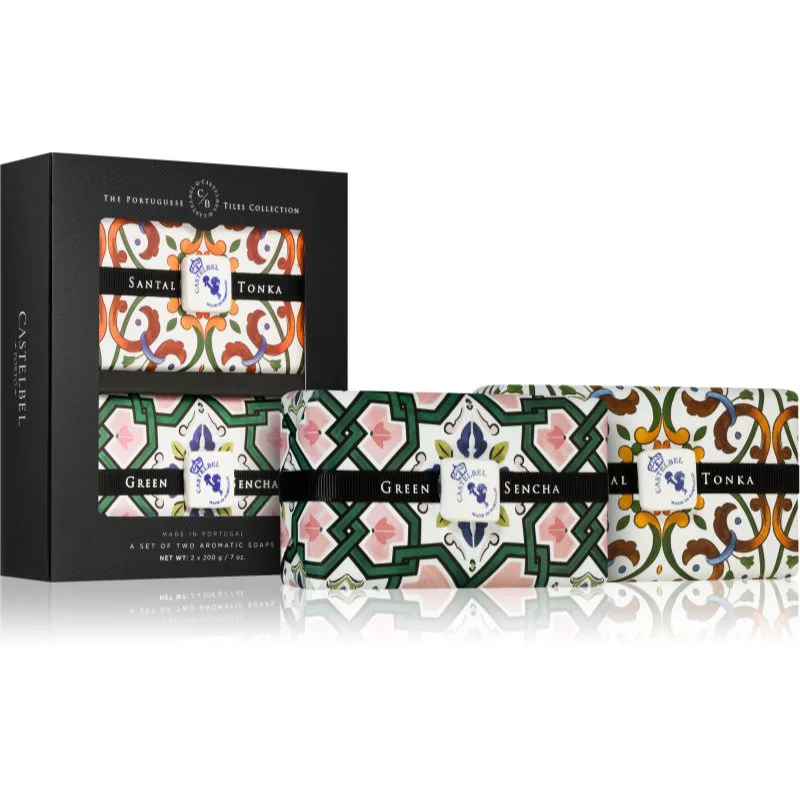 Castelbel Tile Santal Tonka + Green Sencha Μπάρα σαπουνιού σετ δώρου