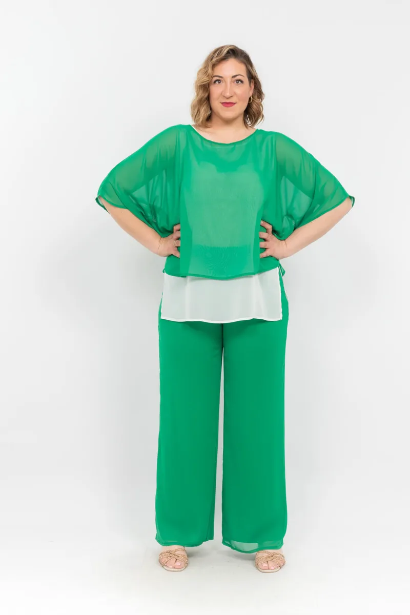 ΠΑΝΤΕΛΟΝΙ PLUS SIZE ΜΟΥΣΕΛΙΝΑ ΠΡΑΣΙΝΗ ΠΡΑΣΙΝΟ