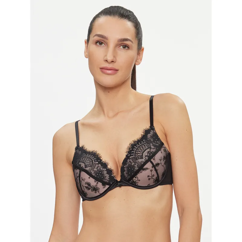 Hunkemöller Σουτιέν Push-up Sia Pp Push 203528 Μαύρο