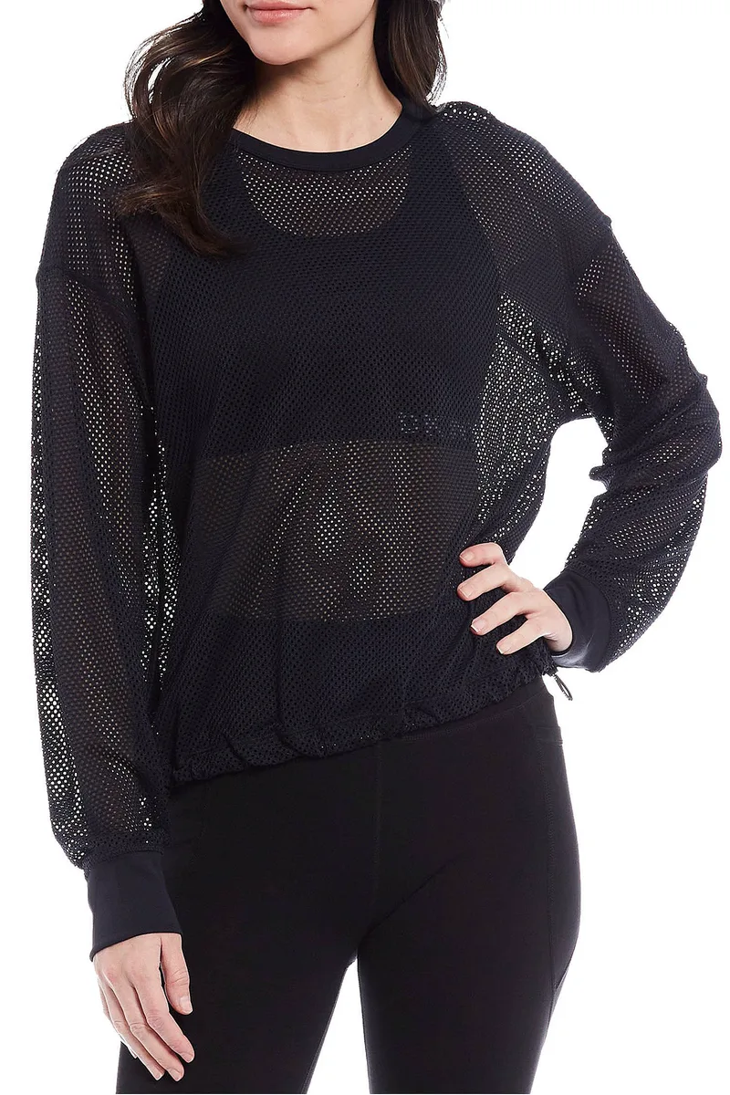 Μπλούζα Μακρυμάνικη DKNY Διάτρητη DP0T7962-BLK Γυναικείο