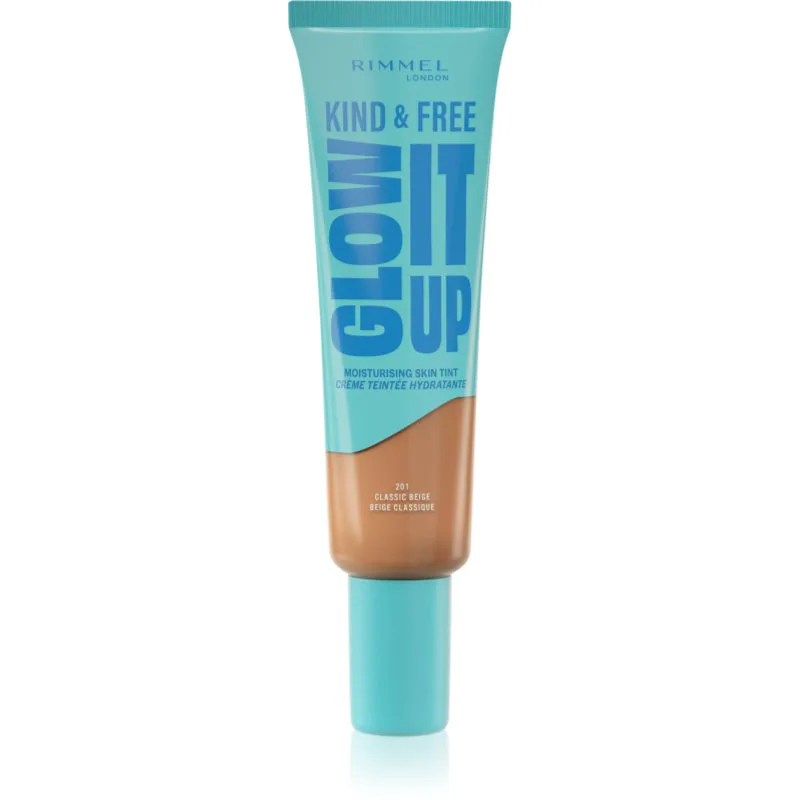 Rimmel Kind & Free Glow It Up ελαφρύ ενυδατικό μεικ απ απόχρωση 201 Classic Μπεζ 30 ml