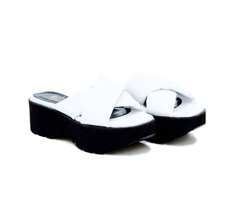 Δερμάτινα Flatforms Art 1SS47 White