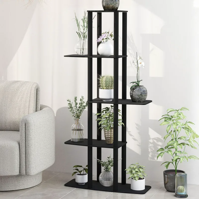 Ξύλινη Ανθοστήλη Gardenia Flower Bed - Black 282Ptr1318 (20x60x140 cm)