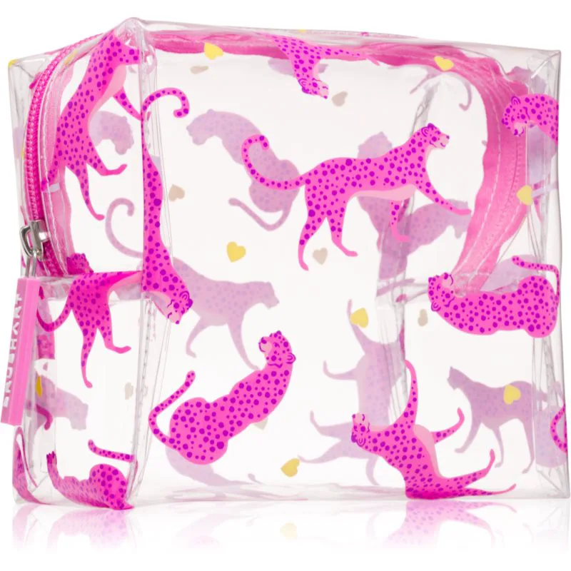 BrushArt Accessories Transparent cosmetic bag διαφανές νεσεσέρ καλλυντικών Cheetah in love 15 x 14 x 9 cm 1 τμχ