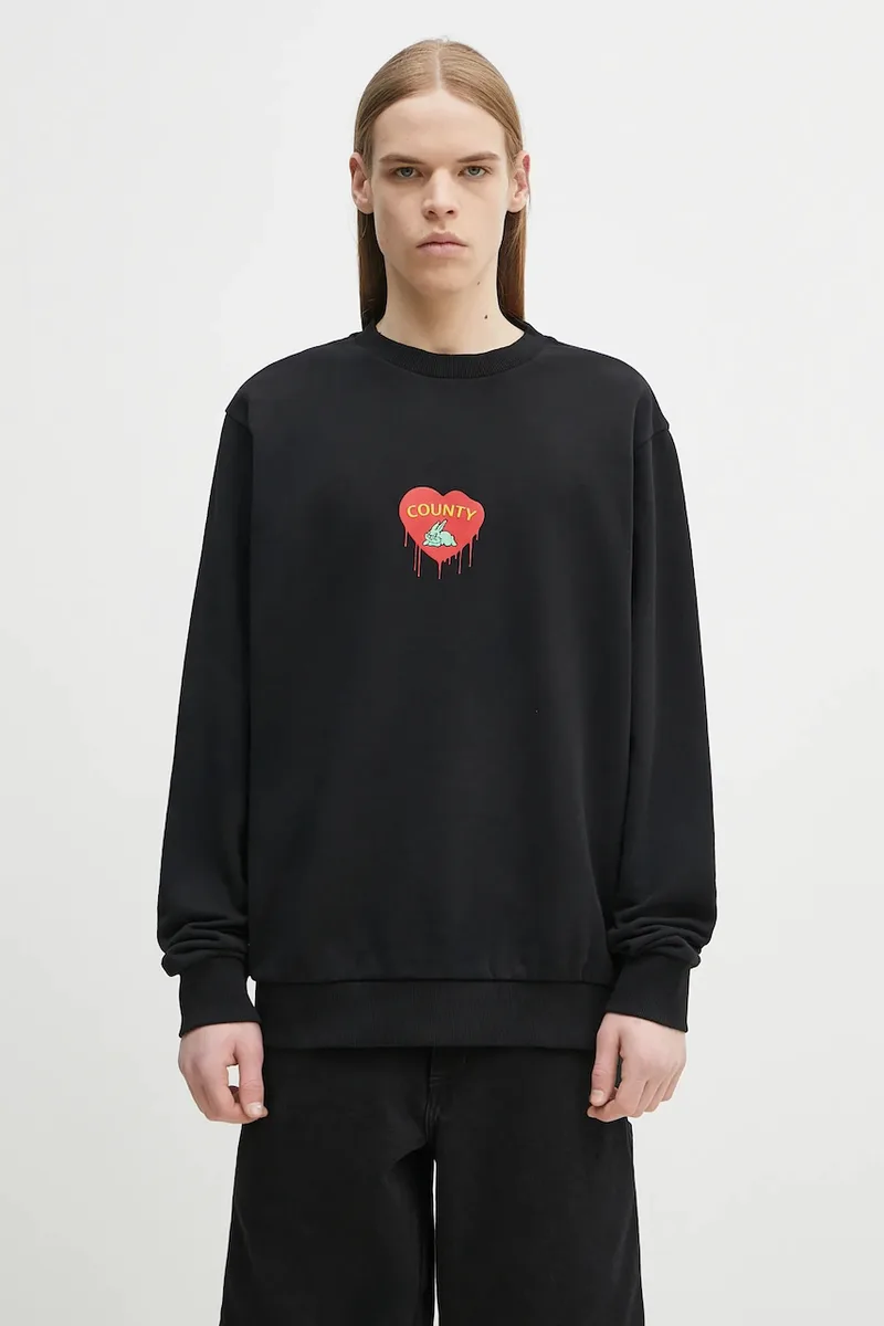 Βαμβακερή μπλούζα Marcelo Burlon Bunny Heart Regular Crewneck Black Red