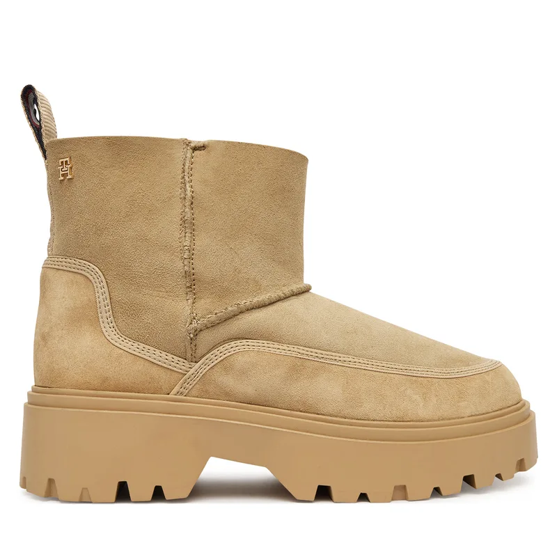 Μπότες Χιονιού Tommy Hilfiger Real Shearling Pullon FW0FW08997 Μπεζ