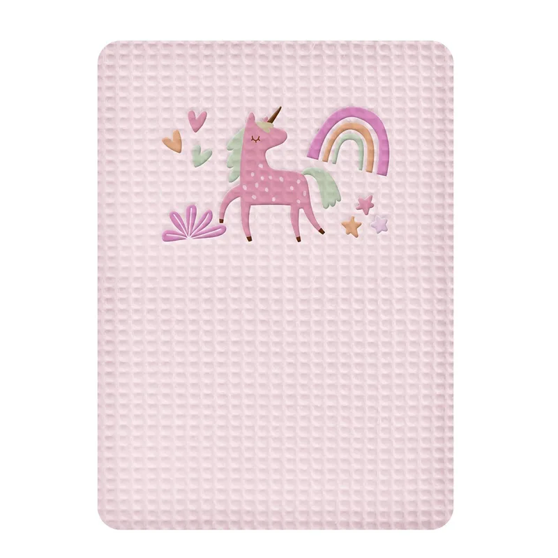 Κουβέρτα Πικέ Κούνιας Adam Home Unicorn Ροζ 110x140