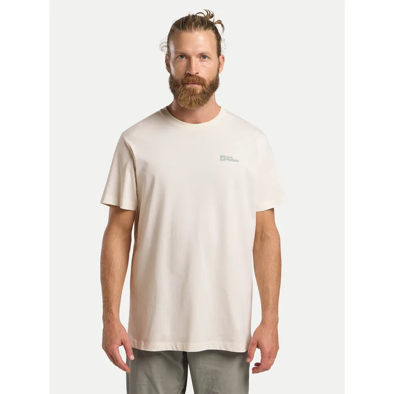 Jack Wolfskin T-Shirt Essential 1808382 Εκρού Regular Fit